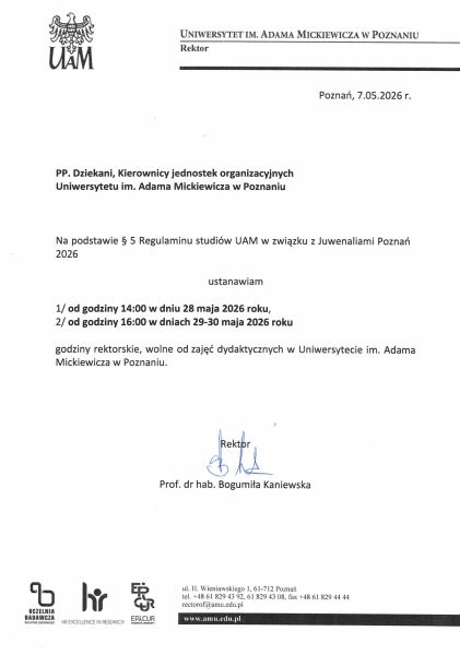 godziny rektorskie